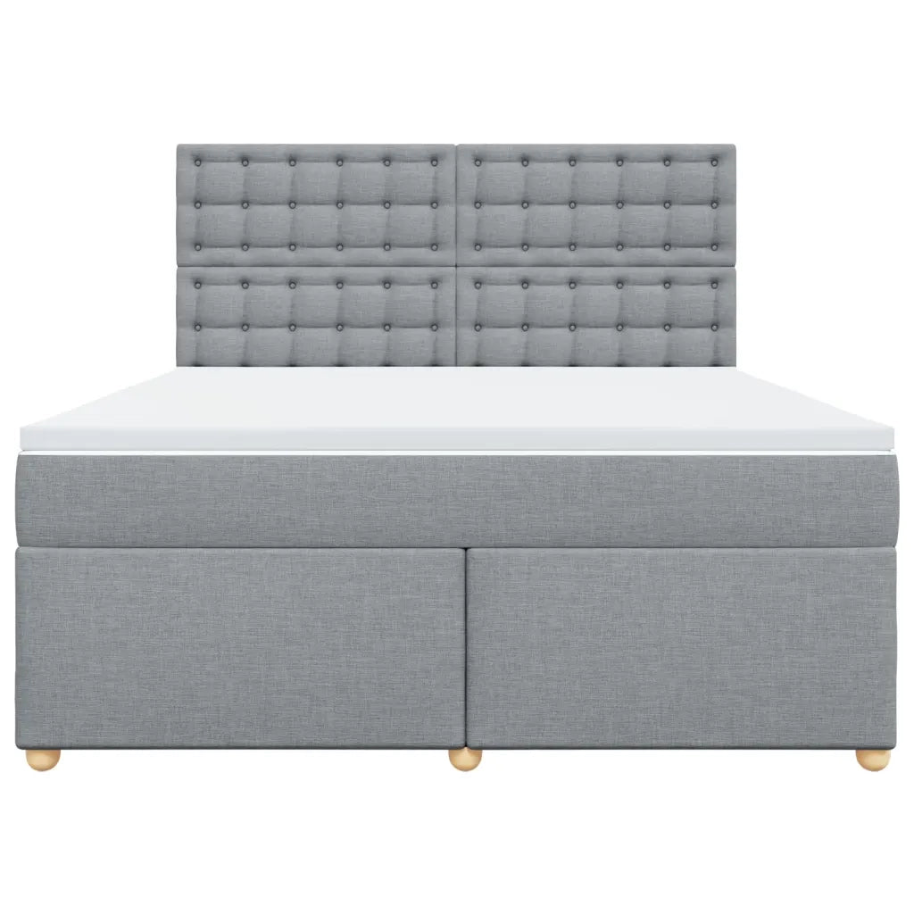 vidaXL Giroletto a Molle con Materasso Grigio Chiaro180x200 cm Tessuto