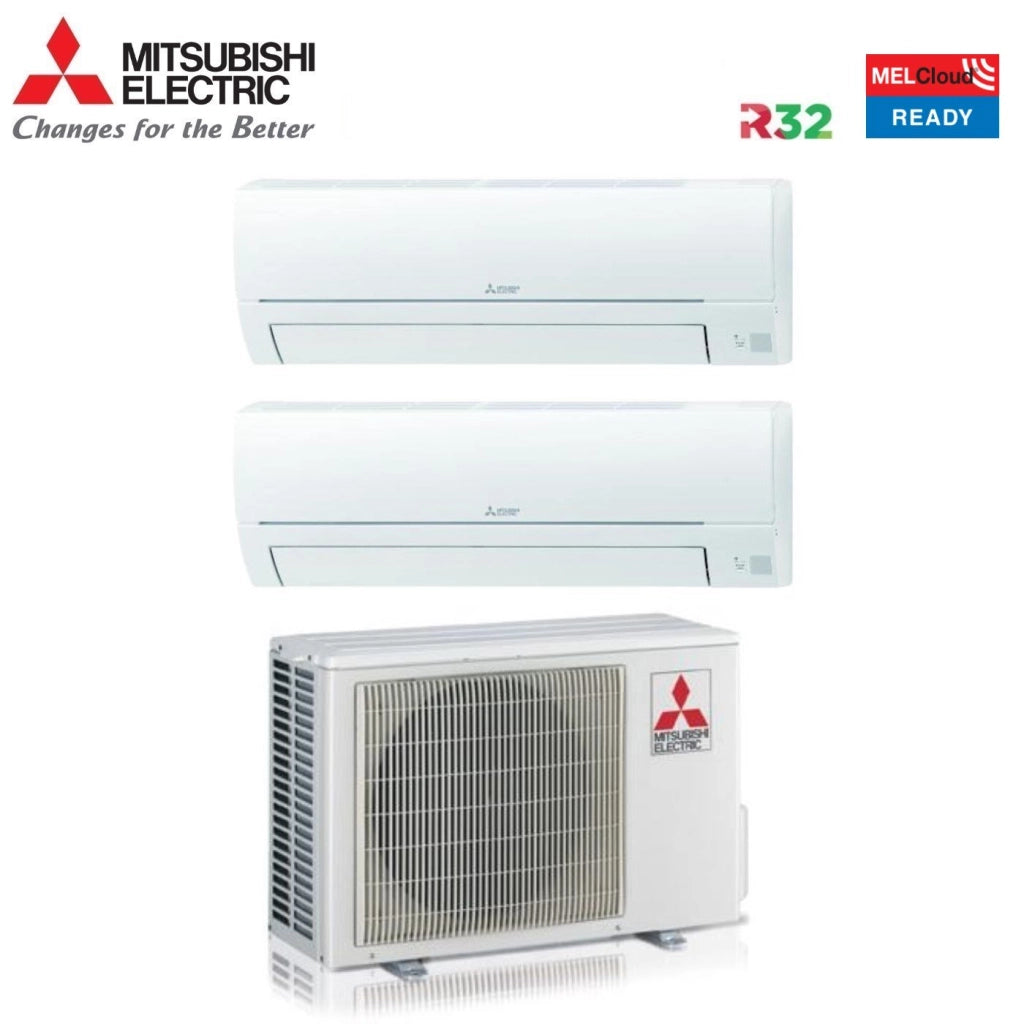 Condizionatore Dual Split Mitsubishi Electric Smart MSZ-HR 9+15 con MXZ-2HA50VF R-32 Wi-Fi Optional