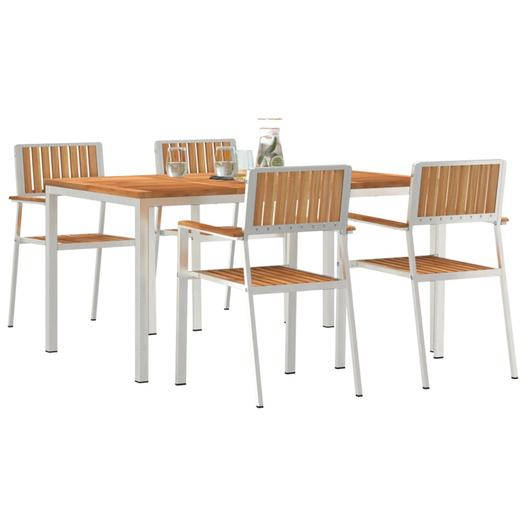 Set pranzo giardino  5 pezzi in legno massello di teak