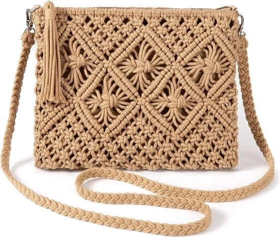 Borsa a Strascico per Bambina con Cinturino Retro con Spilla Borsa da Spiaggia per Ragazze
