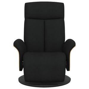 Poltrona Reclinabile con Poggiapiedi Nera in Tessuto 356523