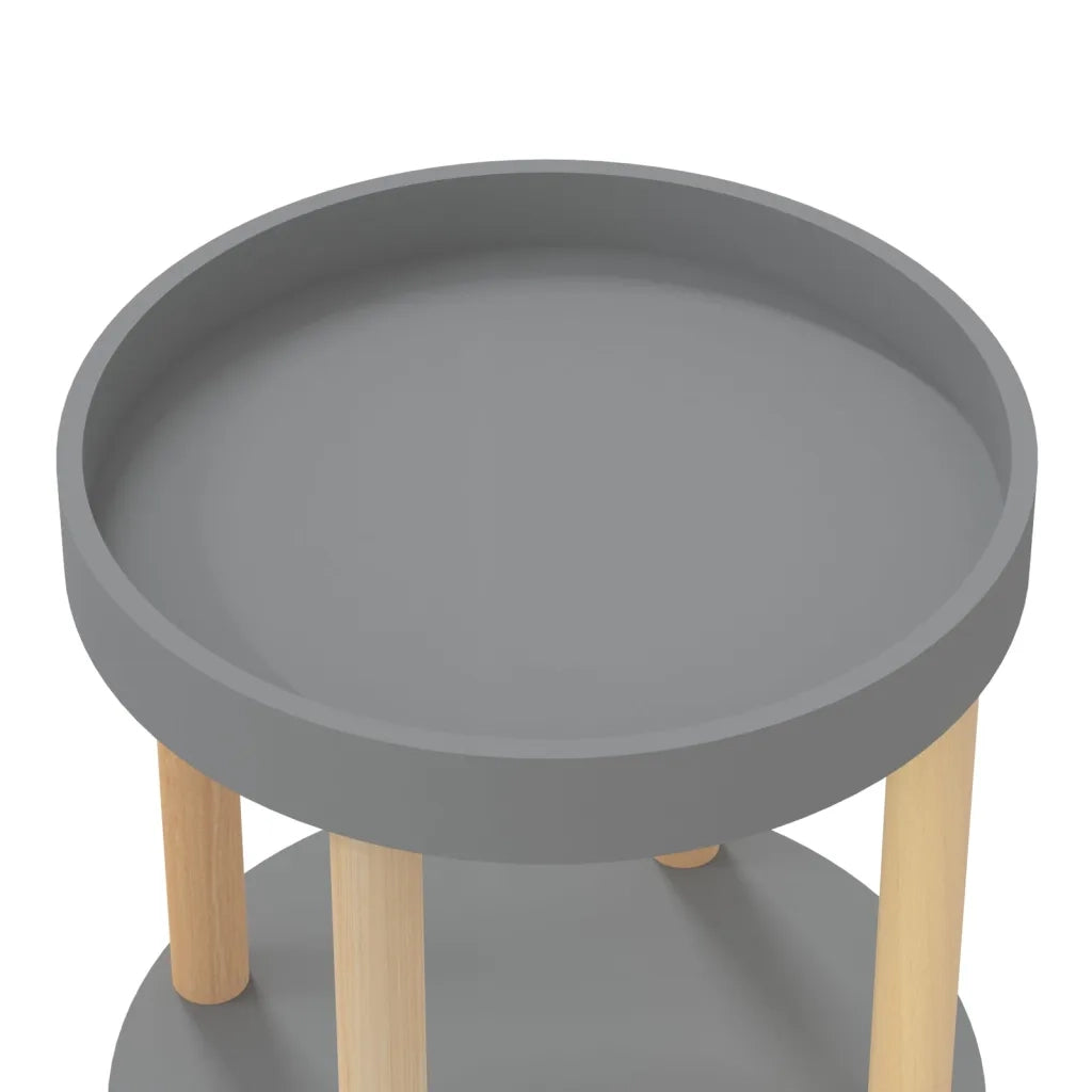 Carrello 3 Ripiani Grigio 38x38x82 cm Legno Multistrato e Pino 345602