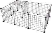 Cassa per Animali - Cassa con Recinzione Metallica - Addestramento Casa - Cassa per Conigli Cavia Gattini Puppi Cani - Accessori per Spazio - Giocare e Sonno - 145 x 75 x 35 cm