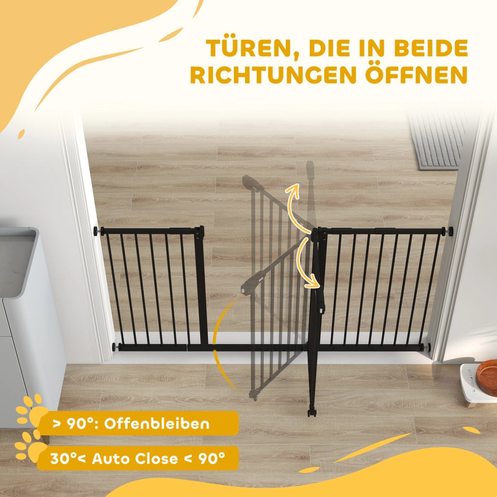 Cancelletto di Sicurezza ¨C Xylo ¨C Estensibile 74-147,5 cm Nero Metallo Auto-Close