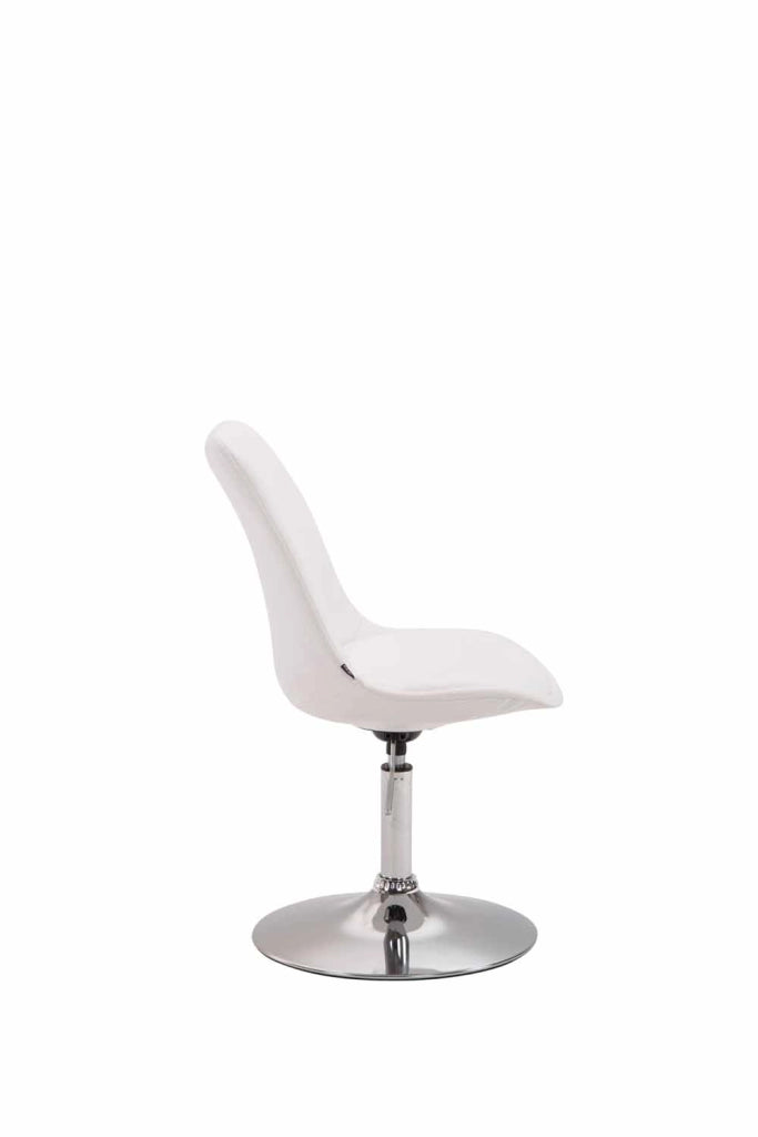Sedia da pranzo MAVERICK in similpelle bianco,cromo