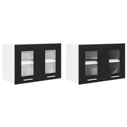 Armadio pensile | Mobile da Cucina con porta 2 pz Rovere Nero 60 x 31 x 40 cm