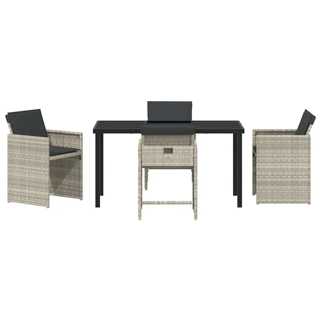Set da Pranzo per Giardino 5 pcs Grigio chiaro polyrattan 3380706