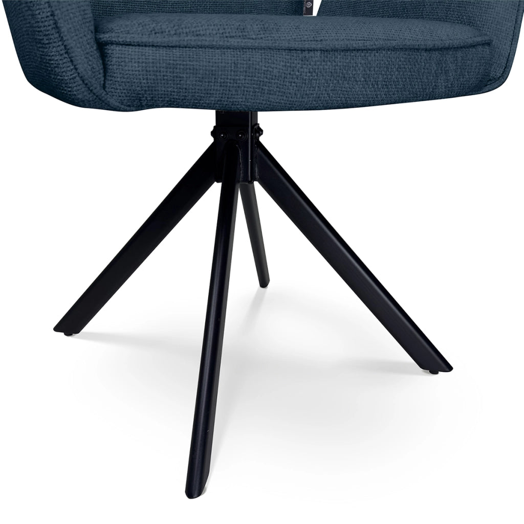 Sedia ufficio in tessuto, poltrona girevole blu – Oslo