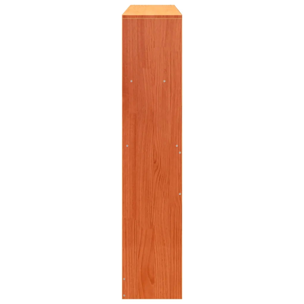 Testiera con Ripiani Marrone Cera 120 cm in Legno di Pino 855668