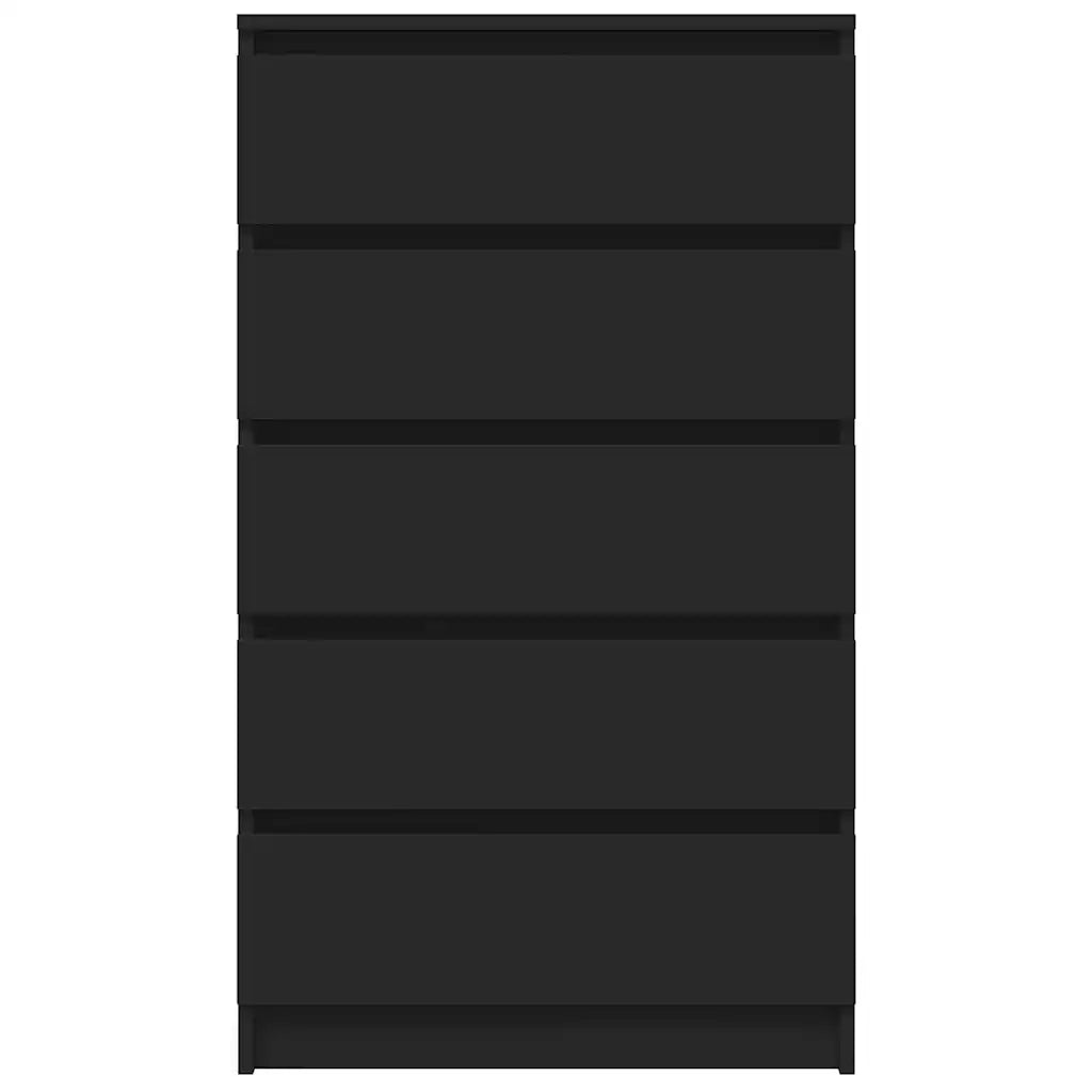 Cassettiera Nera 60x36x103 cm in Legno Multistrato