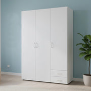 Armadio 3 ante e 2 cassetti Seba3 120x51,6x177h colore bianco