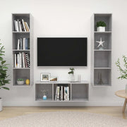 Set Porta TV 3 pz Grigio Cemento in Truciolato 3079758