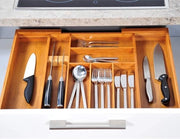 Cassa per utensili in bambù - dimensioni 35-58 x 43 x 65 cm - colore bambù