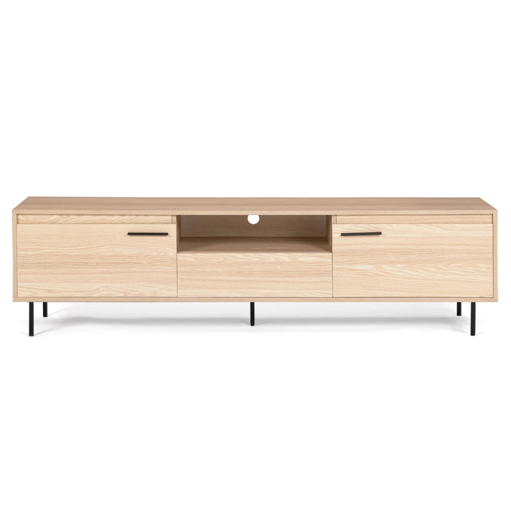 IDMarket - Porta TV SEATTLE da 180 cm con contenitori dal design industriale