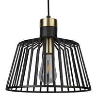 Sospensione Industrial Birg Cage Acciaio Nero Adjustable 1 Luce E27 D30Cm