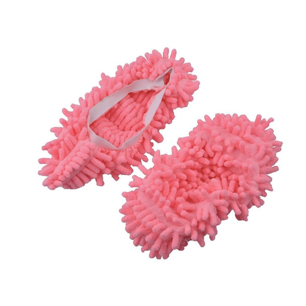 Trade Shop - 2 Pantofole Mop Pulisci Casa Pavimento In Microfibra Copriscarpa Cattura Polvere -