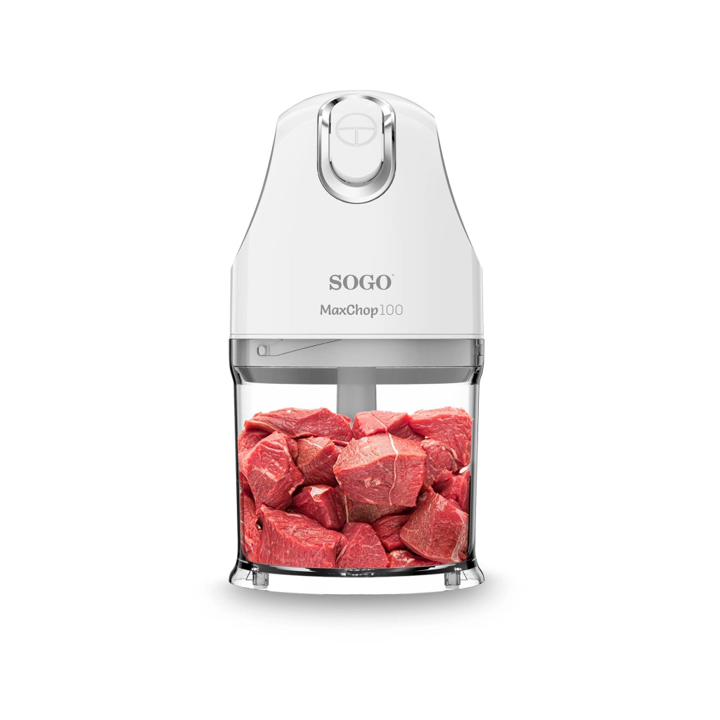 Tritatutto elettrico 0,5L con 4 lame in acciaio inox, 100W per tritare carne verdure e frutta compatto BPA free - Sogo