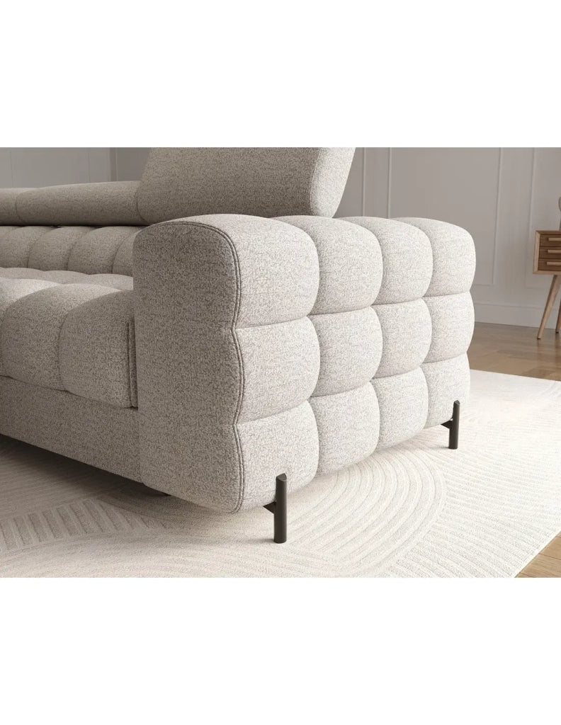 Divano angolare sinistro convertibile Beige mélange stile contemporaneo 285x99x181cm FILTRO
