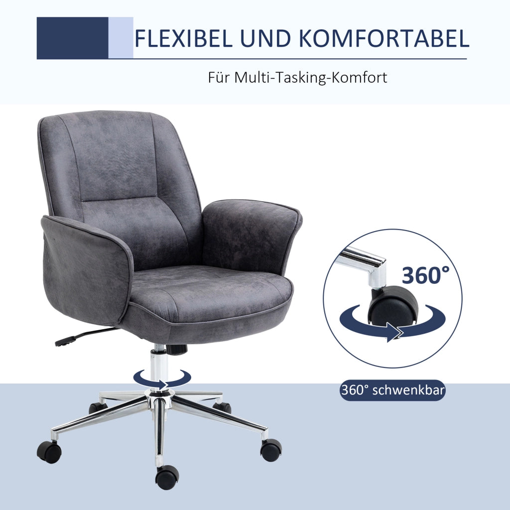 Sedia da ufficio ergonomica girevole con funzione oscillante e altezza regolabile in acciaio grigio scuro