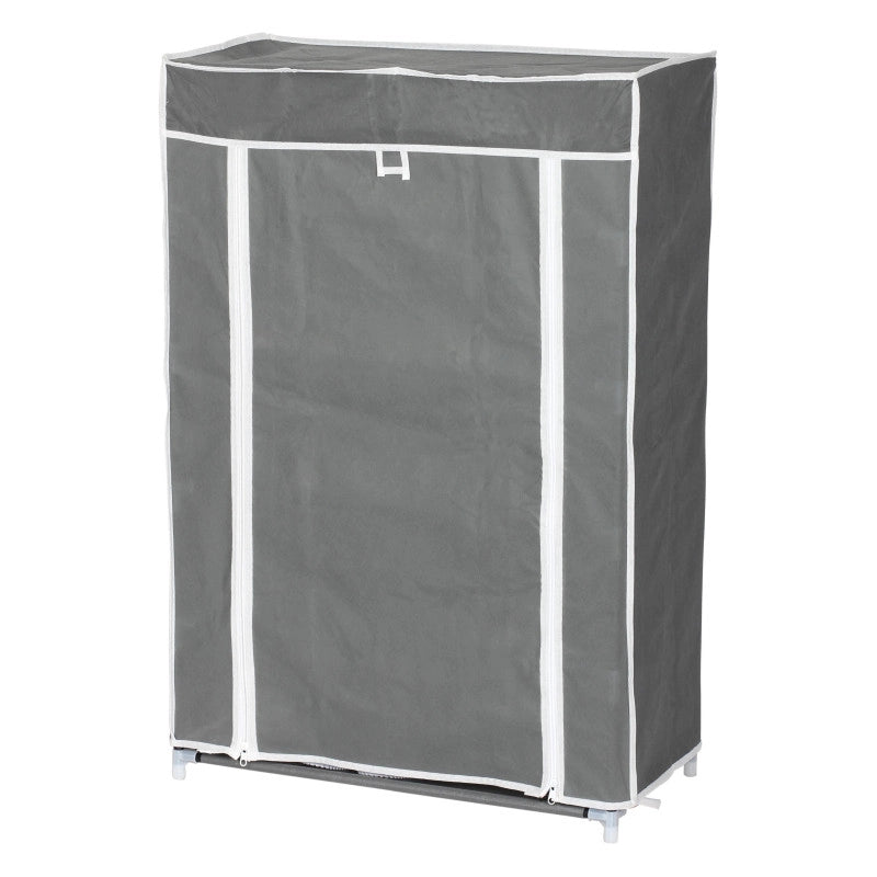 Scarpiera Armadio In Tnt 5 Ripiani Con Struttura Metallo 61x30x90 Cm Grigio