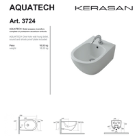 Coppia Di Sanitari Kerasan Sospesi Senza Brida Bianco Lucido "Aquatech"