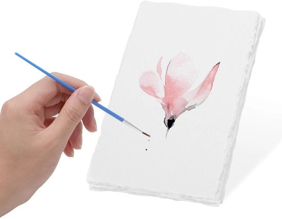 Pacchetto di 25 fogli di carta aquarello 300 g - A6 - mano a mano - carta di cotone - ideale per dipingere e disegnare