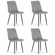 Set di 3 sedie Lava in velluto grigio chiaro