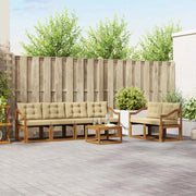 Set di divani da esterno con cuscino 7 pcs Naturale e Beige 3368436