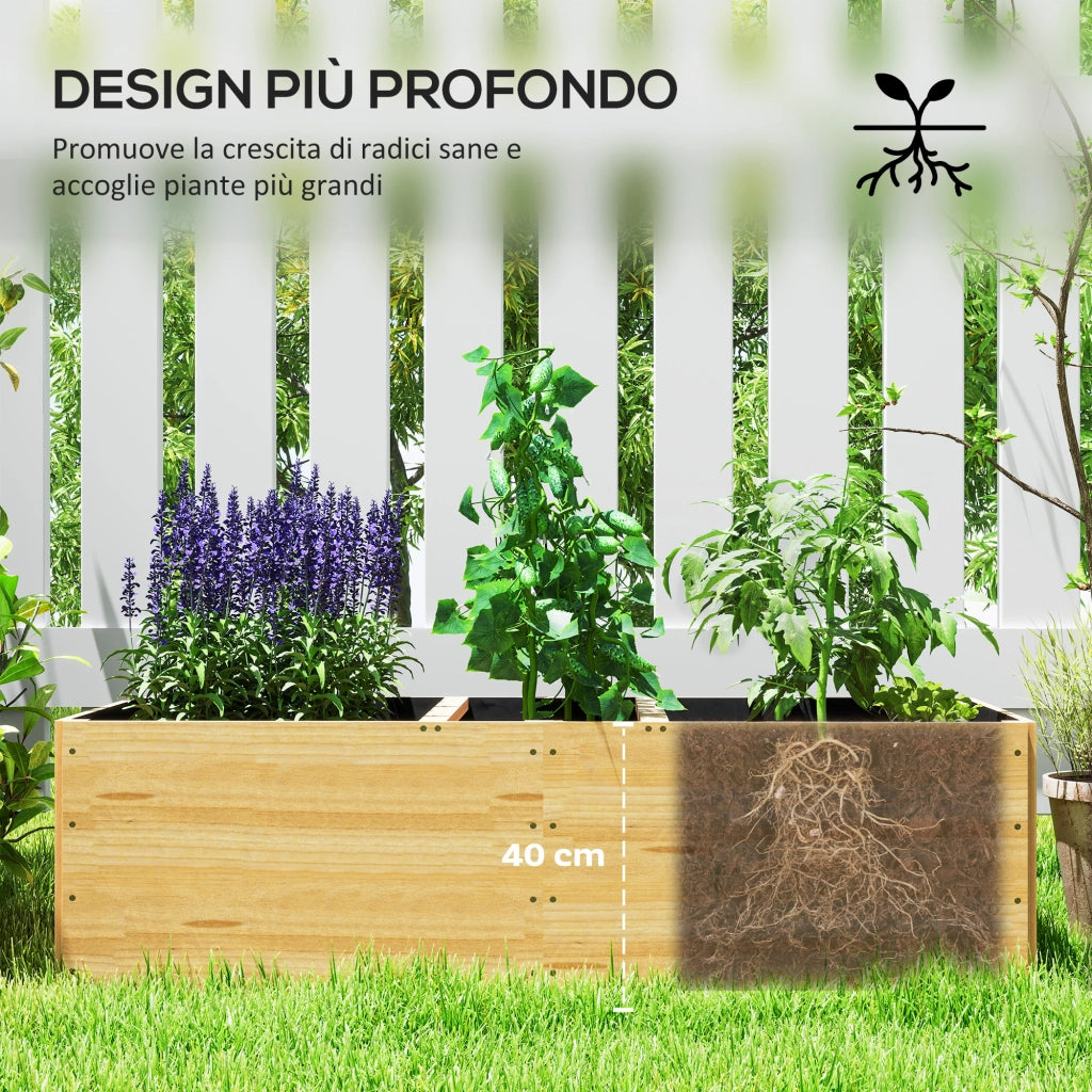 Fioriera da Giardino in Legno di Abete ¨C zephmum ¨C 140x60x40 cm