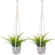 Fiori di macramé appesi - Set di 2 lampadari a filo di cotone