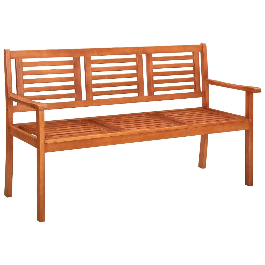 Panchina da Giardino 3 Posti e Cuscino 150cm Massello Eucalipto cod mxl 75770