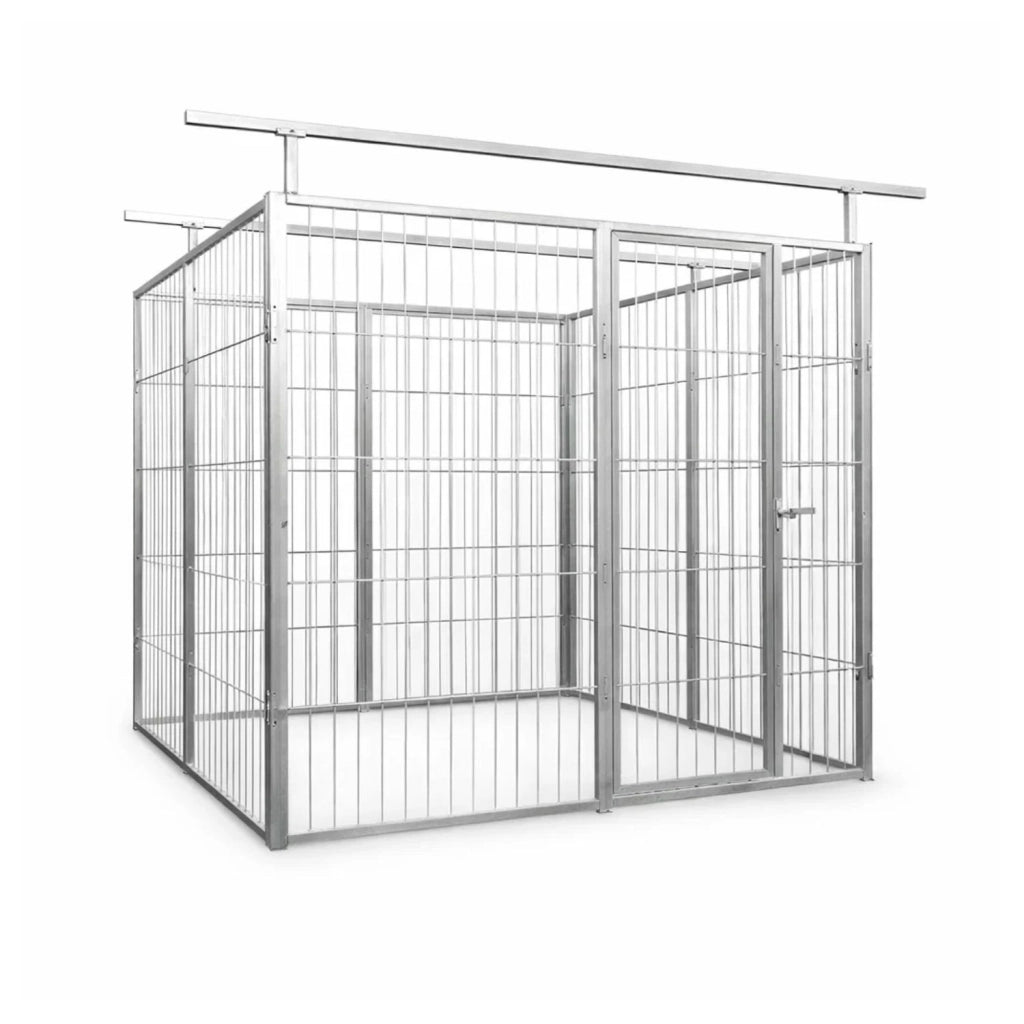 Box per cani in rete predisposto alla copertura zincato elettrolitico da 200x200x altezza 180 cm