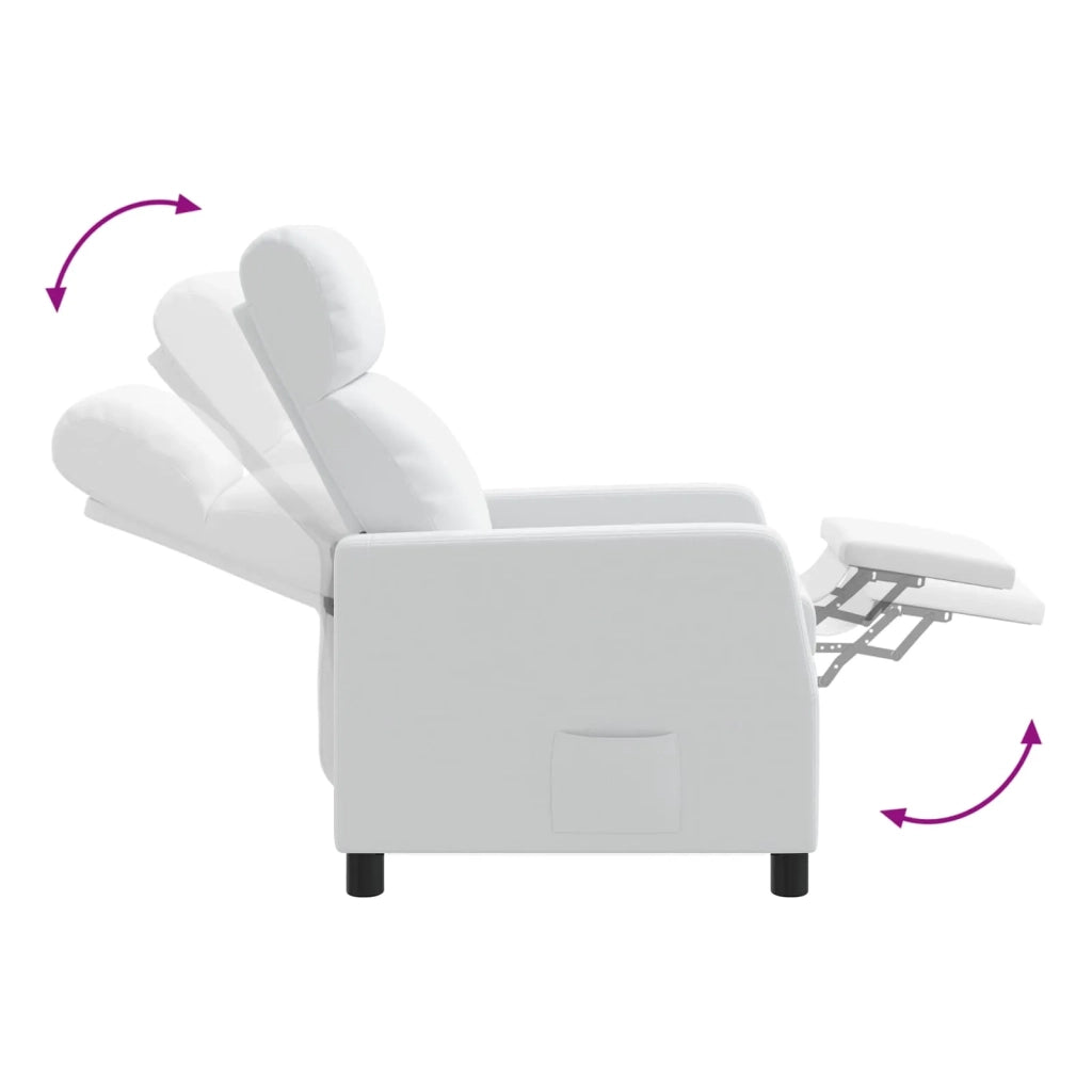 Divano Sedia-Poltrona reclinabile Bianco Tessuto 727182