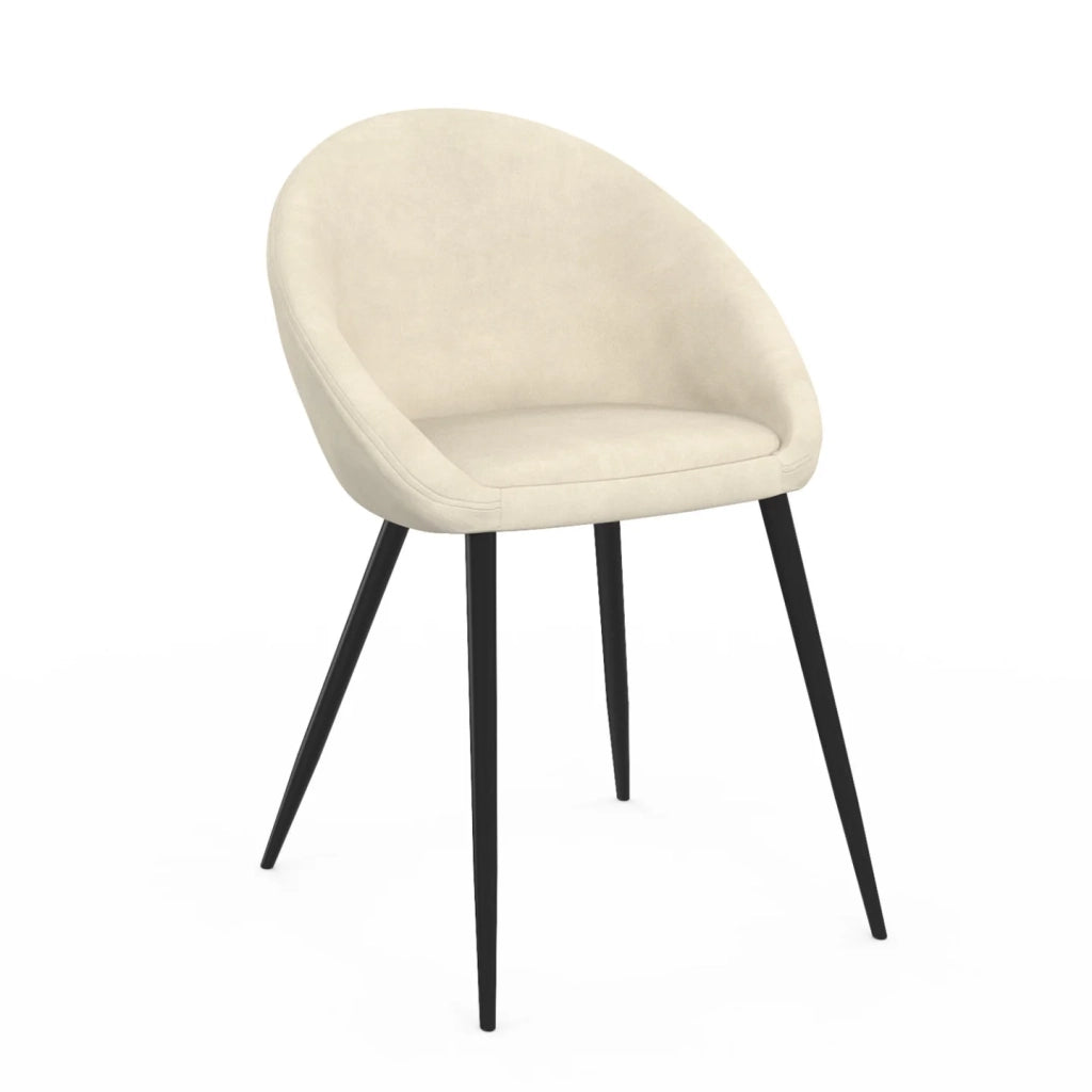 IDMarket - Set di 4 sedie da pranzo in velluto crema NAYA