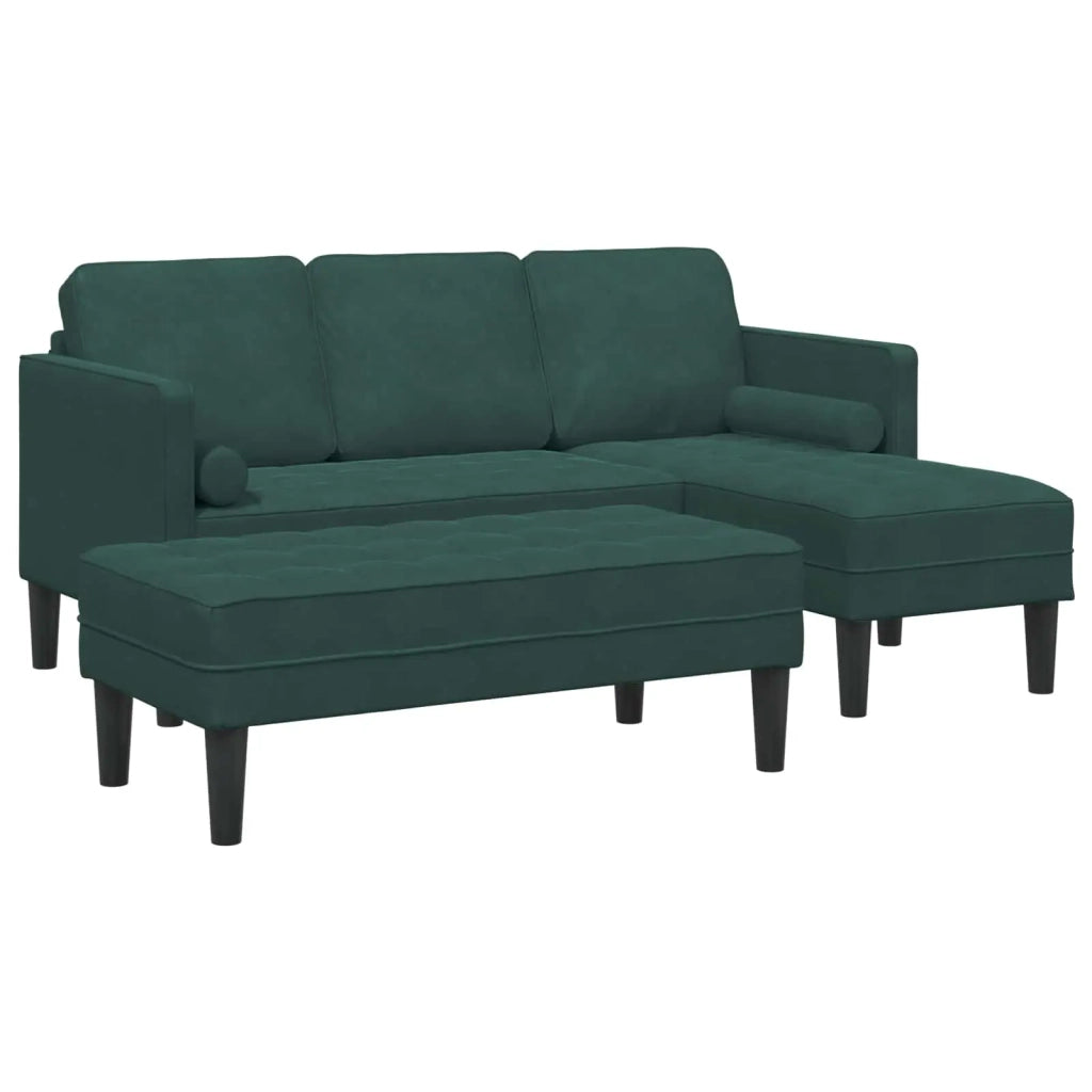 Set di divani con cuscino 2 pcs Verde Scuro Poliestere 3329266