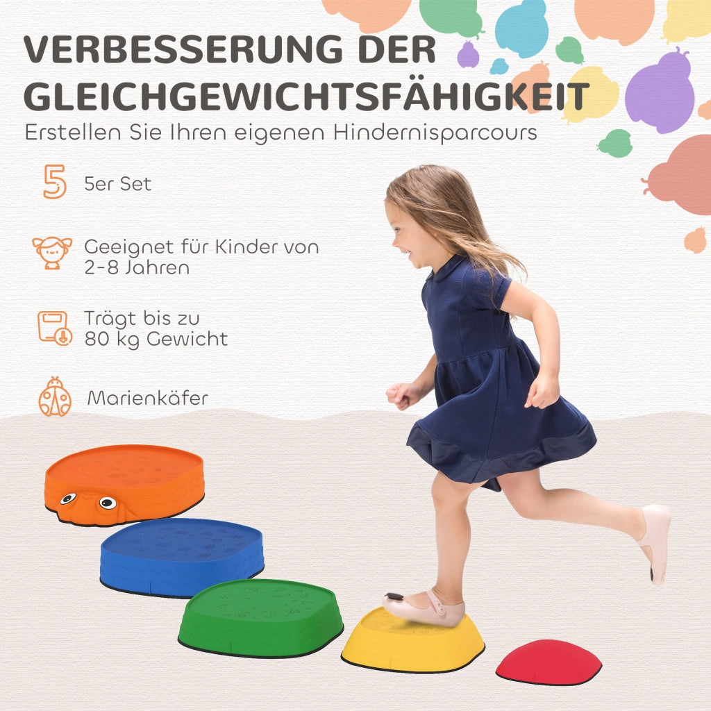Set 5 Pietre Equilibrio per Bambini ¨C Xylo ¨C Impilabili Antiscivolo 2-8 Anni
