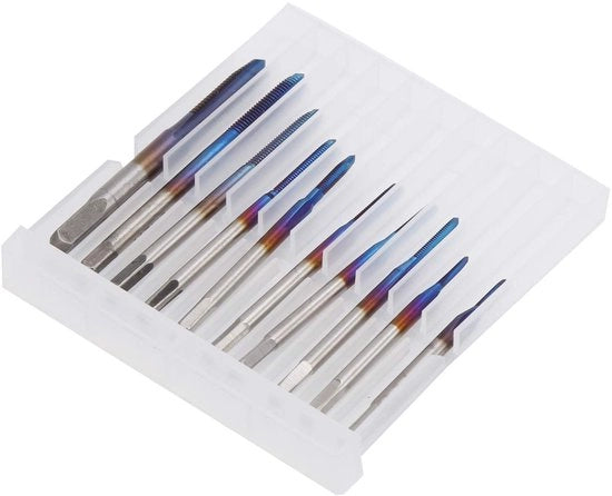 Set di microfori a 10 pezzi - Metrico M1-M3.5 - Acciaio Tungsteno - Mini Flauto a spirale - Tappo a filo per macchina - Adatto per orologi e orologi - Set di tappi