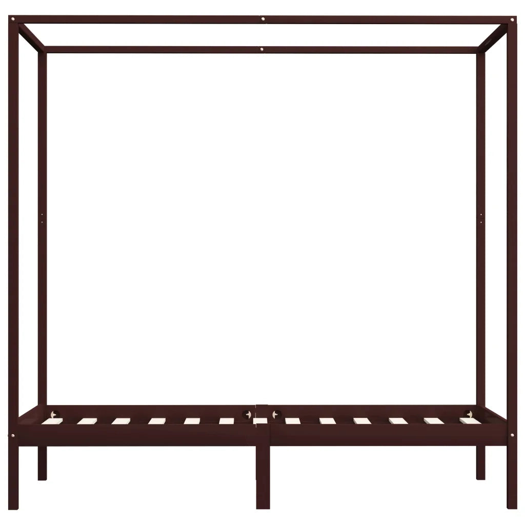 Giroletto con Baldacchino senza Materasso Marrone Pino 90x200cm 283268