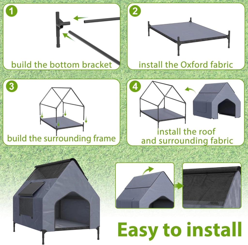 Cuccia per cani in materiale Oxford e rete traspirante 2 in 1, per cani e gatti, 109,5 x 74,5 x 93 cm