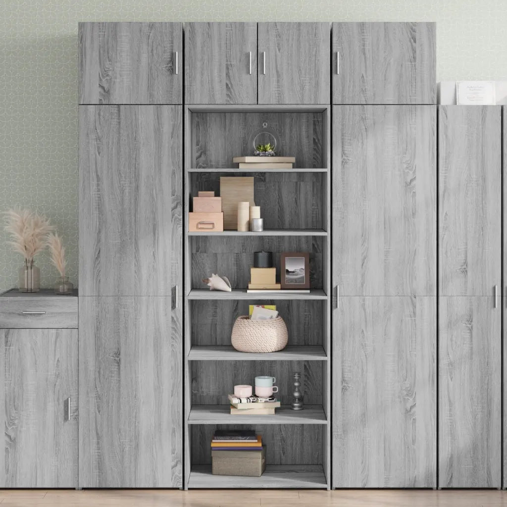 Credenza Grigio Sonoma 70x41x185 cm in Legno Multistrato 3281692