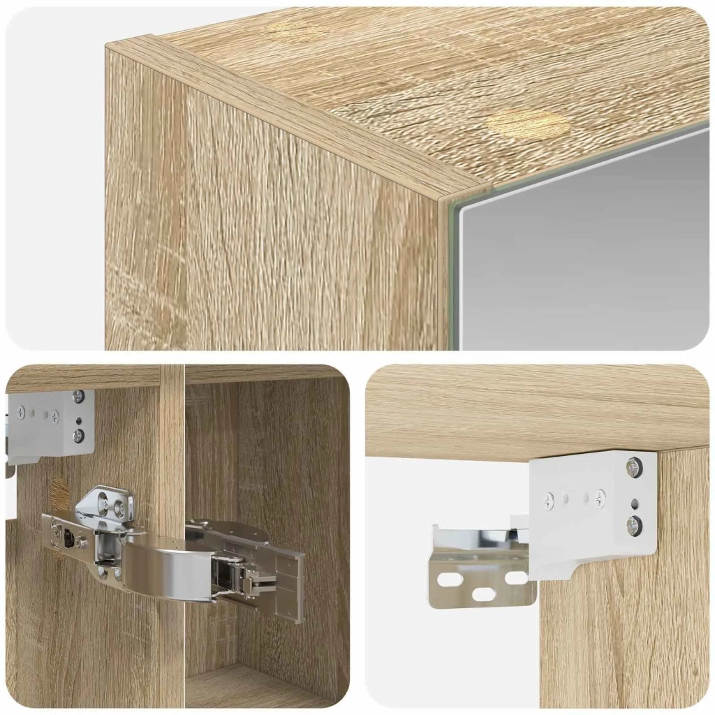 Mobiletto per specchio da bagno Rovere Sonoma 80 x 14.5 x 70 cm