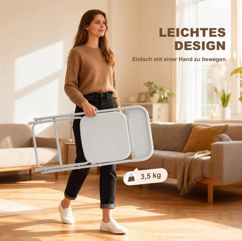 Set di 6 sedie pieghevoli bianche in plastica