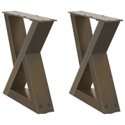 Gambe per Tavolino da Caff¨¨ 2 pz-Set di 2 Gamba per Tavolo in Acciaio Naturale 40x(30-31,3) cm Acciaio