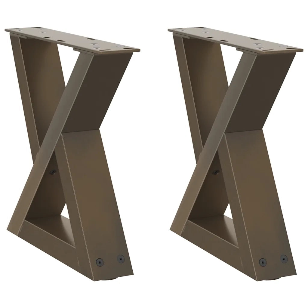 Gambe per Tavolino da Caff¨¨ 2 pz-Set di 2 Gamba per Tavolo in Acciaio Naturale 40x(30-31,3) cm Acciaio