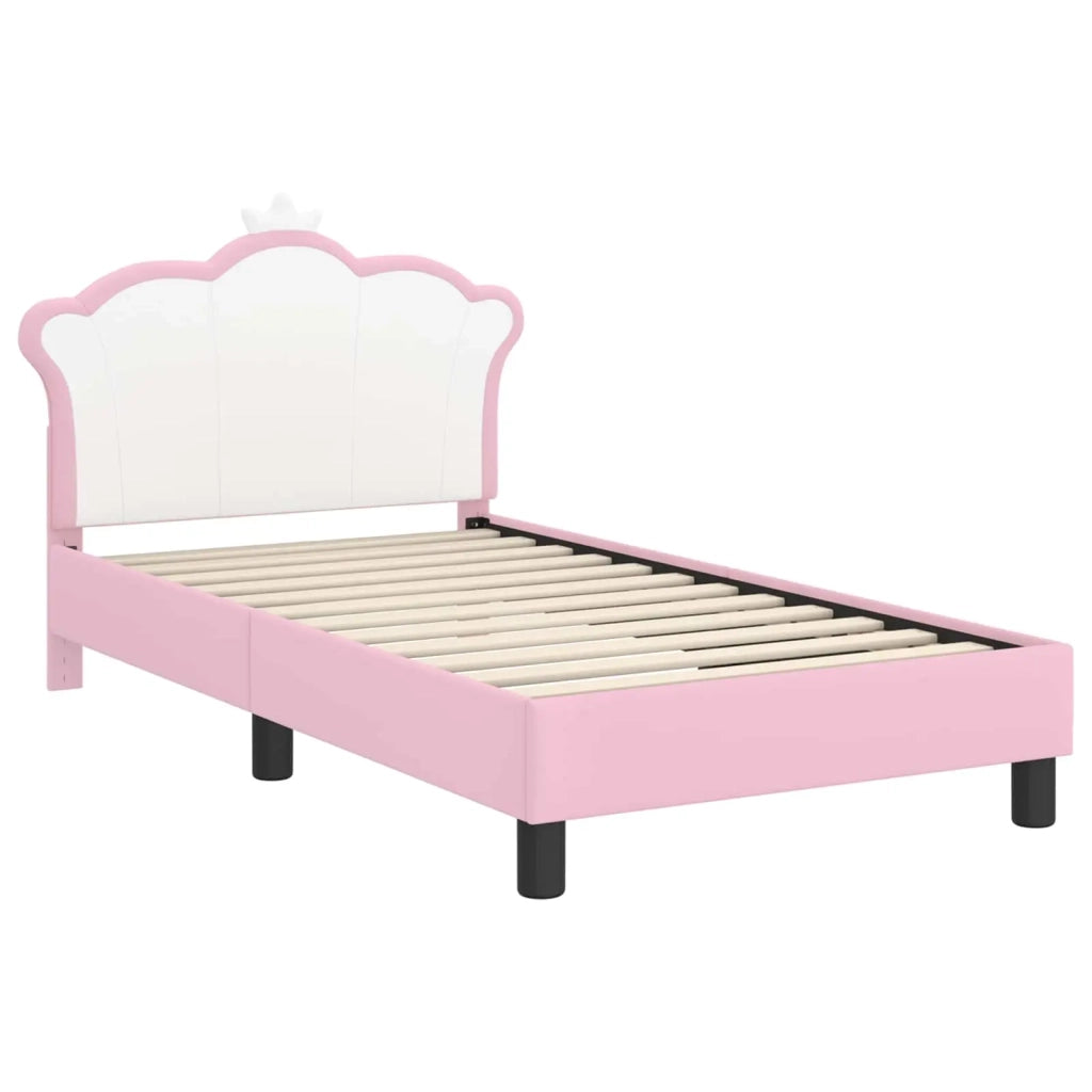 Struttura letto bambini con testata Rosa 80 x 160 cm PU