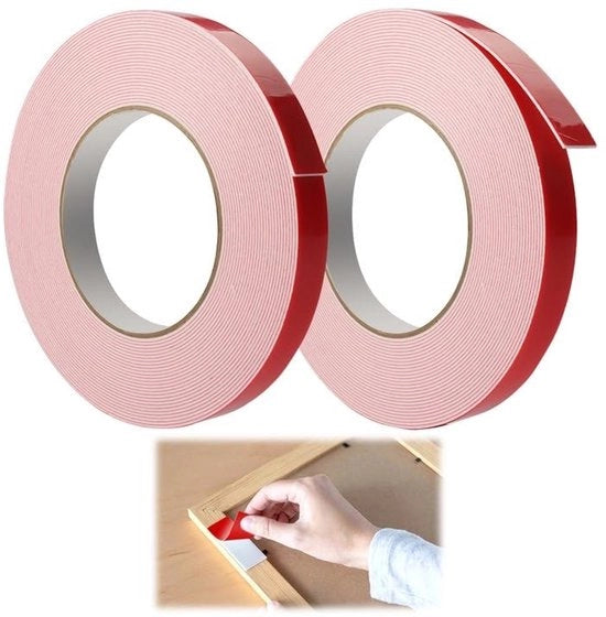 Doppio lato adesivo extra resistente - impermeabile - termoresistente - nastro di fissaggio - 10 m x 15 mm - adatto per specchi