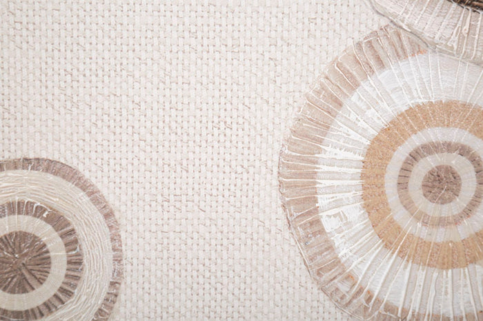 Dipinto su Tela Circly con Inserti 2 50x3,2x100 cm in Legno e Tessuto