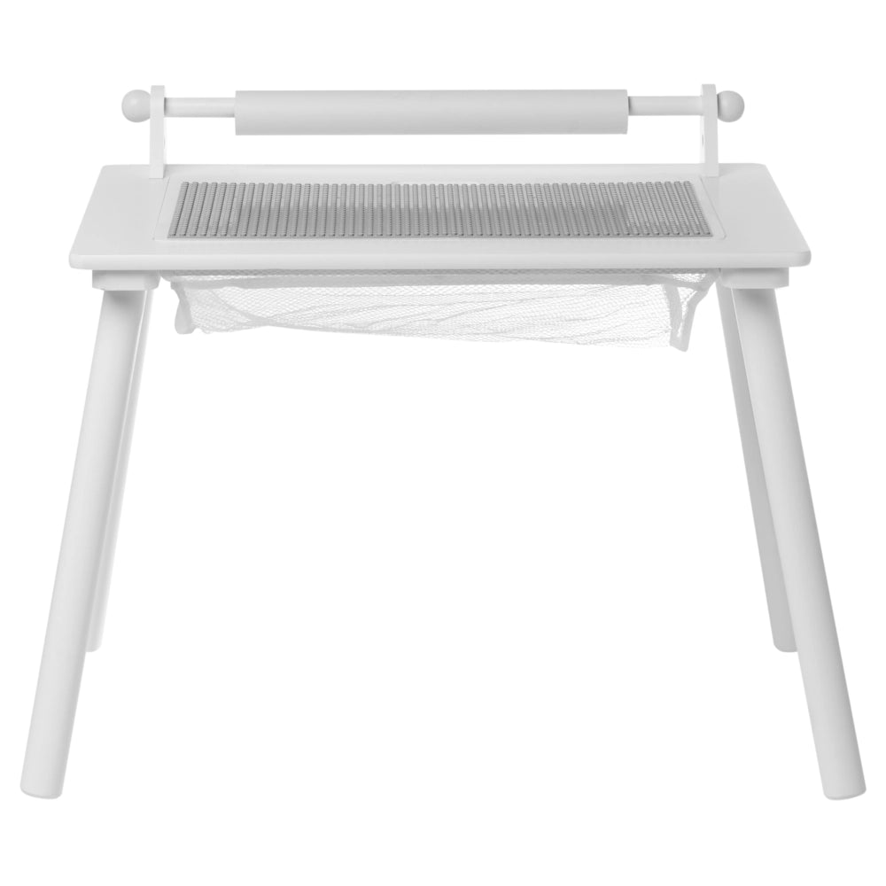 Set tavolo e sedie per bambini in MDF bianco con gambe in legno di pino Rotolo di carta aggiuntivo Copertura Stile scandinavo