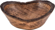 Scaletta in legno naturale, servizio per insalate, verdure e frutta, grande, profonda scodella per famiglie e feste (Bark Edge Wavy Bowl)