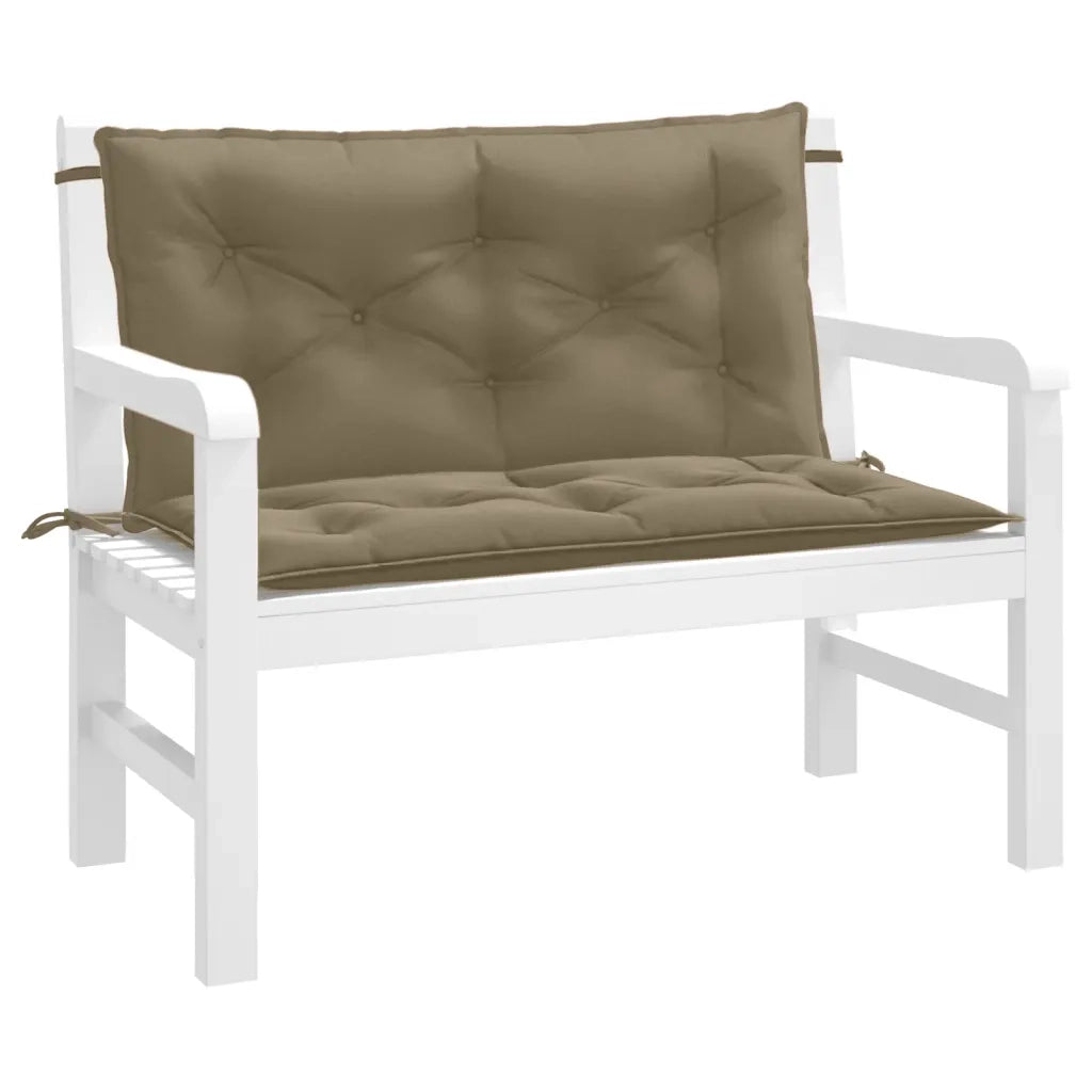 Cuscini Panca Giardino 2 pz-Set di 2 Cuscini per panchina da esterno Tortora M¨¦lange 100x50x7cm Tessuto